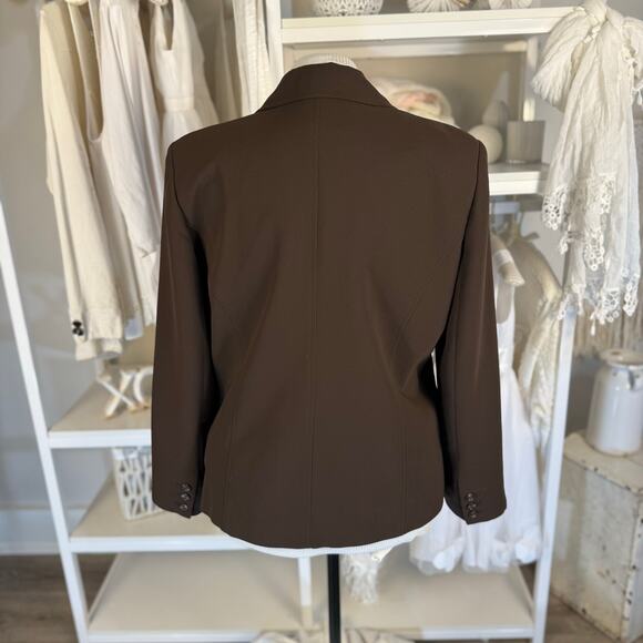 JM Collection Women’s Size 14 Brown 1 Button Blazer Jacket #3496 - Picture 4 of 8
